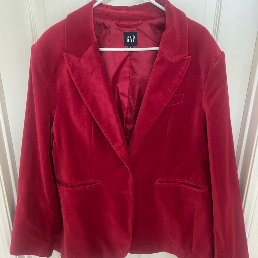 GAP Women's Red Velvet Jacket